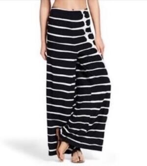 Marimekko for Target High Waisted Wide Leg Palazzo Pants Black White Abstract Sm